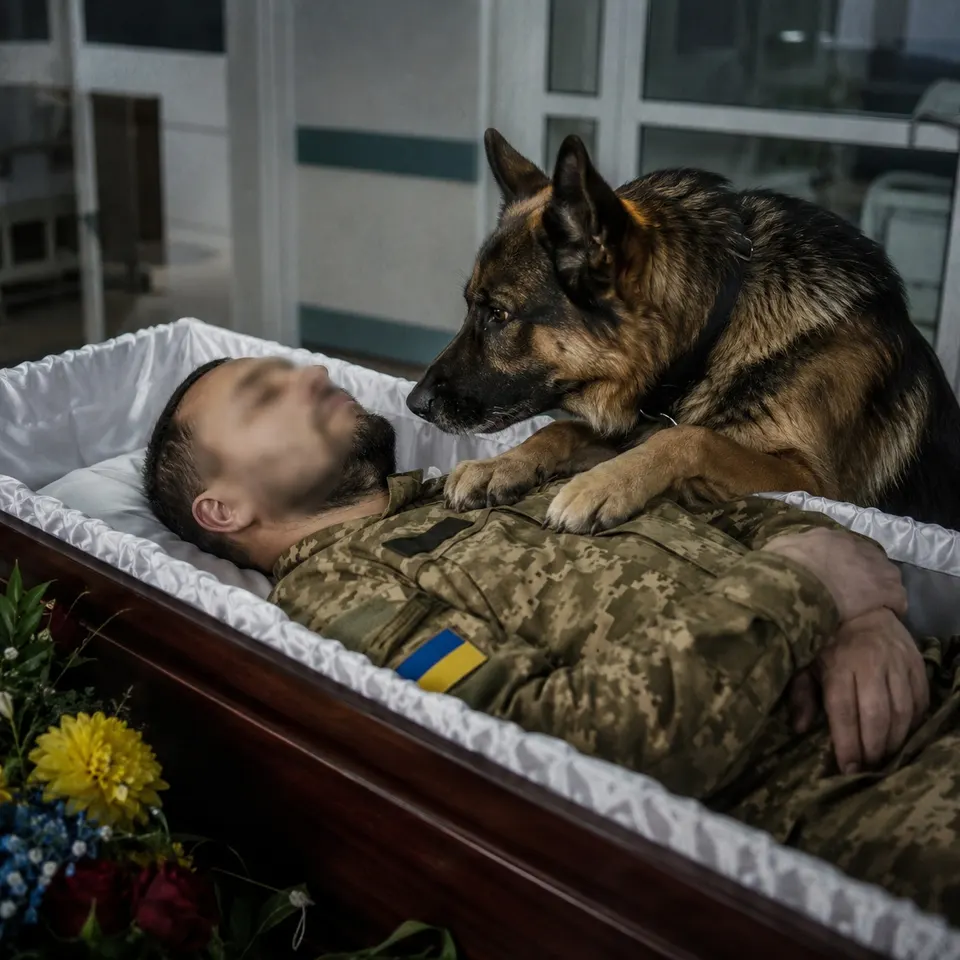 На прощанні із солдатом собака раптом почала гавкати, і за хвилину всі зрозуміли причину