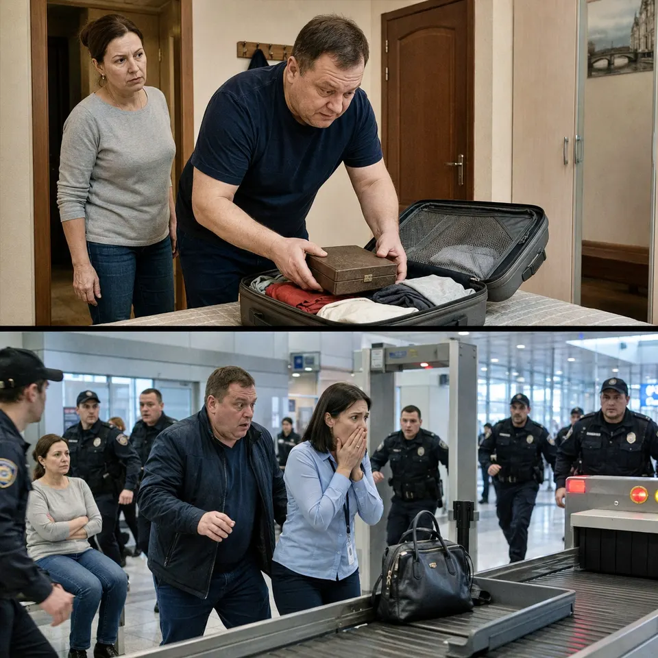 Перед поездкой в Дубай я заметила, как муж тайком положил странную коробку в мой чемодан. Я лишь переложила её в сумку секретарши — и в аэропорту началась проверка