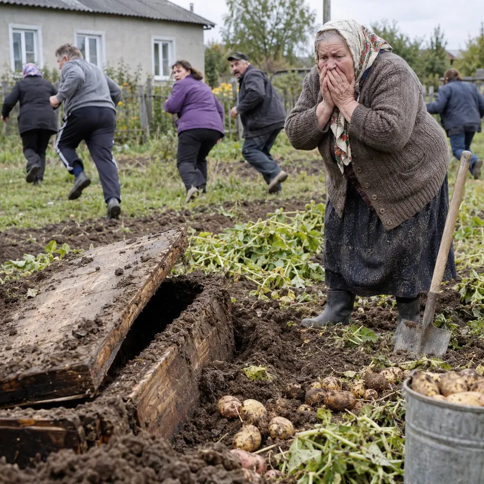 80-річна бабуся копала картоплю й викопала труну