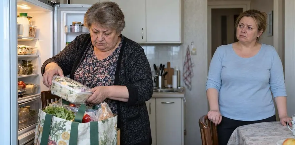 Свекровь начала уносить продукты с юбилея Марины, но из гостевой спальни вышли